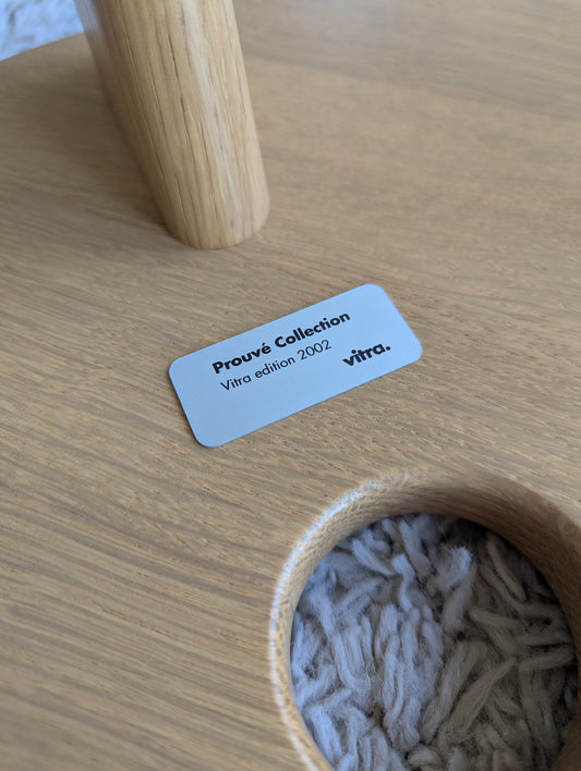 Vitra “Tabouret Haut” Bar Stool – Prouvé Edition 2002 – Natural Oak