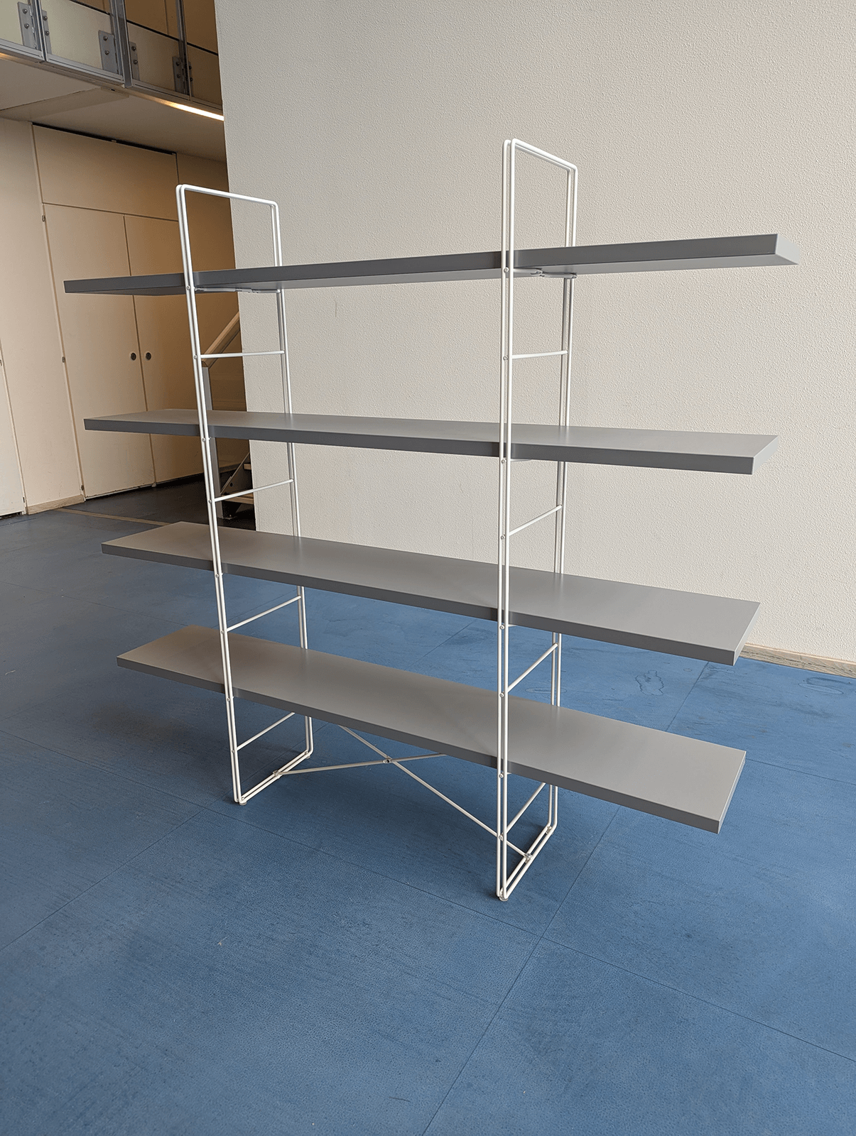 IKEA “Enetri” Wall Shelf – Design by Niels Gammelgaard – 4 Shelves – White Frame / Grey