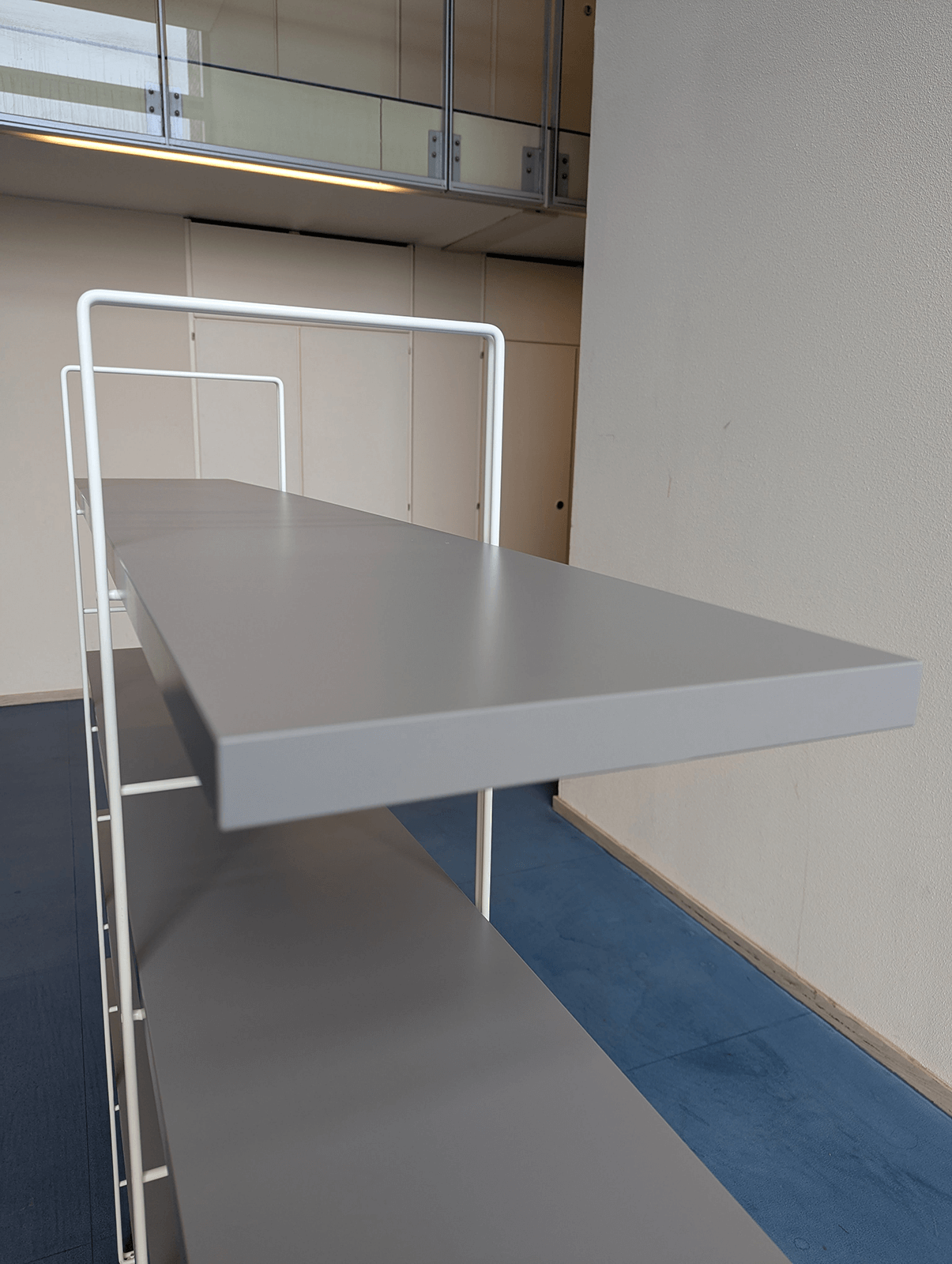 IKEA “Enetri” Wall Shelf – Design by Niels Gammelgaard – 4 Shelves – White Frame / Grey