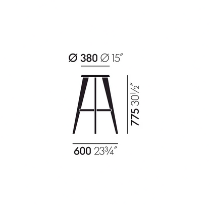 Vitra “Tabouret Haut” Barkruk – Prouvé Edition 2002 – Naturel Eiken