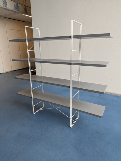 IKEA “Enetri” Wall Shelf – Design by Niels Gammelgaard – 4 Shelves – White Frame / Grey